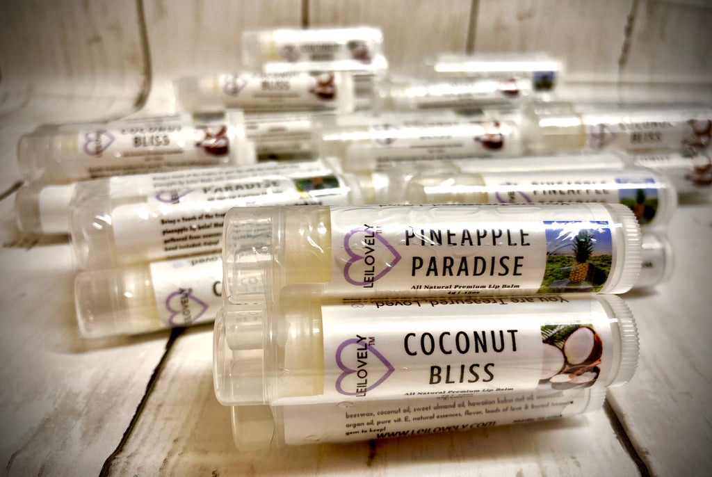 5 Pack LeiLovely Coconut Bliss and Pineapple Paradise Lip Balms - | leilovely